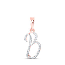 Load image into Gallery viewer, Romantic Rose Gold Diamond Initial Pendant - Personalized Elegance in Every Letter - Alternate view 1 from Splendid Jewellery