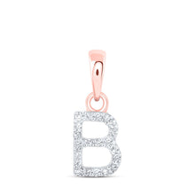 Load image into Gallery viewer, 10kt Rose Gold Diamond Initial Pendant: Personalized Elegance in B - Alternate view 1 from Splendid Jewellery