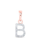 10kt Rose Gold Diamond Initial Pendant: Personalized Elegance in B - Alternate view 1 from Splendid Jewellery