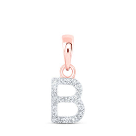 10kt Rose Gold Diamond Initial Pendant: Personalized Elegance in B - Alternate view 1 from Splendid Jewellery