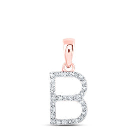 Romantic Rose Gold Diamond Initial Pendant - Personalized Elegance - Alternate view 1 from Splendid Jewellery