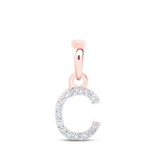 Load image into Gallery viewer, Rose Gold Diamond Initial Pendant: Personalized Elegance in Every Letter - Alternate view 1 from Splendid Jewellery
