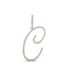 Load image into Gallery viewer, 10kt Rose Gold Diamond Initial Pendant - A Captivating Symbol of Love and Individuality - Alternate view 1 from Splendid Jewellery
