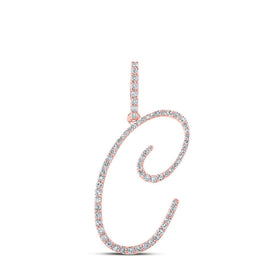 10kt Rose Gold Diamond Initial Pendant - A Captivating Symbol of Love and Individuality - Alternate view 1 from Splendid Jewellery