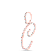 Load image into Gallery viewer, 10kt Rose Gold Diamond Initial Pendant - A Captivating Symbol of Love and Individuality - Alternate view 2 from Splendid Jewellery