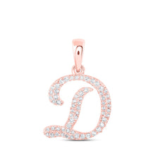 Load image into Gallery viewer, 10kt Rose Gold Diamond Initial Pendant: A Sparkling Statement of Elegance - Alternate view 1 from Splendid Jewellery