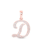 10kt Rose Gold Diamond Initial Pendant: A Sparkling Statement of Elegance - Alternate view 1 from Splendid Jewellery