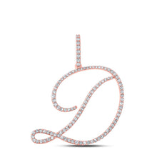 Load image into Gallery viewer, Rose Gold Diamond Initial Pendant - Personalized Elegance in Every Letter - Alternate view 1 from Splendid Jewellery