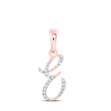 Load image into Gallery viewer, Enchanting Rose Gold Diamond Initial Pendant: Personalized E Letter Necklace - Alternate view 1 from Splendid Jewellery
