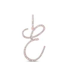 Load image into Gallery viewer, Enchanting Rose Gold Diamond Initial Pendant - Personalized E Letter Necklace - Alternate view 1 from Splendid Jewellery