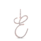 Enchanting Rose Gold Diamond Initial Pendant - Personalized E Letter Necklace - Alternate view 1 from Splendid Jewellery