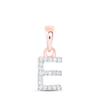 Rose Gold Diamond Initial Necklace: Personalized E Letter Pendant - Alternate view 1 from Splendid Jewellery