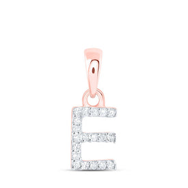 Rose Gold Diamond Initial Necklace: Personalized E Letter Pendant - Alternate view 1 from Splendid Jewellery