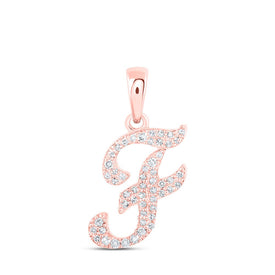 10kt Rose Gold Diamond Initial & Letter Pendant: A Personalized Sparkle of Elegance - Alternate view 1 from Splendid Jewellery