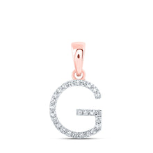Load image into Gallery viewer, Glamorous Rose Gold Diamond Initial Pendant - Alternate view 1 from Splendid Jewellery