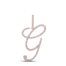Load image into Gallery viewer, Rose Gold Diamond Initial Pendant - Captivating G Initial Design with Dazzling Diamonds - Alternate view 1 from Splendid Jewellery