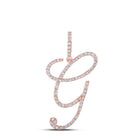 Rose Gold Diamond Initial Pendant - Captivating G Initial Design with Dazzling Diamonds - Alternate view 1 from Splendid Jewellery