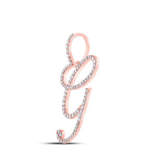 Load image into Gallery viewer, Rose Gold Diamond Initial Pendant - Captivating G Initial Design with Dazzling Diamonds - Alternate view 2 from Splendid Jewellery