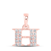 Load image into Gallery viewer, Romantic Rose Gold Diamond Initial Pendant - Personalized Letter Necklace - Alternate view 1 from Splendid Jewellery