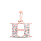 Romantic Rose Gold Diamond Initial Pendant - Personalized Letter Necklace - Alternate view 1 from Splendid Jewellery