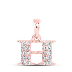 Romantic Rose Gold Diamond Initial Pendant - Personalized Letter Necklace - Alternate view 1 from Splendid Jewellery