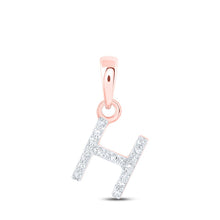 Load image into Gallery viewer, 10kt Rose Gold Diamond Initial Pendant - Personalized Elegance - Alternate view 1 from Splendid Jewellery