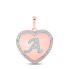 10kt Rose Gold Diamond Heart Initial Pendant - Personalized Love and Affection Necklace - Alternate view 1 from Splendid Jewellery