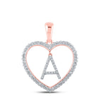 Romantic Rose Gold Diamond Heart Initial Pendant - Alternate view 1 from Splendid Jewellery