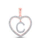 Captivating Rose Gold Diamond Heart Initial Pendant - Alternate view 1 from Splendid Jewellery