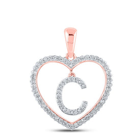 Captivating Rose Gold Diamond Heart Initial Pendant - Alternate view 1 from Splendid Jewellery