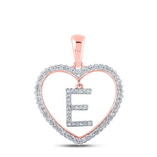 Load image into Gallery viewer, Enchanting Rose Gold Diamond Heart E Pendant - Alternate view 1 from Splendid Jewellery