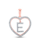 Enchanting Rose Gold Diamond Heart E Pendant - Alternate view 1 from Splendid Jewellery