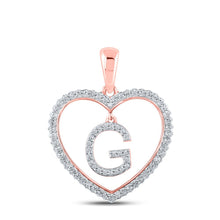 Load image into Gallery viewer, Romantic Rose Gold Diamond Initial Pendant - Personalized Love Letter Necklace - Alternate view 1 from Splendid Jewellery