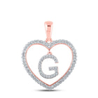 Romantic Rose Gold Diamond Initial Pendant - Personalized Love Letter Necklace - Alternate view 1 from Splendid Jewellery