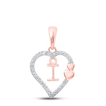 Load image into Gallery viewer, 10kt Rose Gold Diamond Heart Initial Pendant - Personalized Elegance at its Finest - Alternate view 1 from Splendid Jewellery