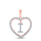 Romantic Rose Gold Diamond Heart Initial Pendant - Alternate view 1 from Splendid Jewellery
