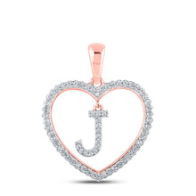 Load image into Gallery viewer, Romantic Rose Gold Diamond Initial Heart Pendant - Alternate view 1 from Splendid Jewellery