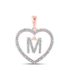 Load image into Gallery viewer, Enchanting Rose Gold Diamond Heart Initial Pendant - Alternate view 1 from Splendid Jewellery