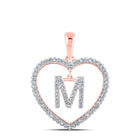 Enchanting Rose Gold Diamond Heart Initial Pendant - Alternate view 1 from Splendid Jewellery