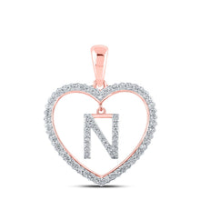 Load image into Gallery viewer, Romantic Rose Gold Diamond Initial &amp; Letter Pendant - Alternate view 1 from Splendid Jewellery