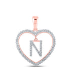 Romantic Rose Gold Diamond Initial & Letter Pendant - Alternate view 1 from Splendid Jewellery