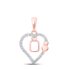 Load image into Gallery viewer, 10kt Rose Gold Diamond Heart Initial Pendant - A Symbol of Love and Affection - Alternate view 1 from Splendid Jewellery
