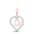 10kt Rose Gold Diamond Heart Initial Pendant - A Symbol of Love and Affection - Alternate view 1 from Splendid Jewellery