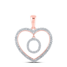 Load image into Gallery viewer, Romantic Rose Gold Diamond Heart &quot;O&quot; Pendant - Alternate view 1 from Splendid Jewellery