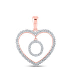 Romantic Rose Gold Diamond Heart "O" Pendant - Alternate view 1 from Splendid Jewellery