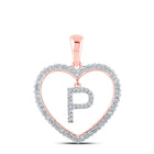 Romantic Rose Gold Diamond Heart Initial Pendant - Alternate view 1 from Splendid Jewellery
