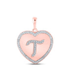 10kt Rose Gold Diamond Heart Initial Pendant - Personalized Elegance and Sparkling Sentiment - Alternate view 1 from Splendid Jewellery