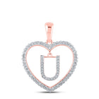 Romantic Rose Gold Diamond Heart Initial Pendant - Alternate view 1 from Splendid Jewellery