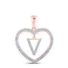 10kt Rose Gold Diamond Heart Initial Pendant: A Radiant Symbol of Love and Individuality - Alternate view 1 from Splendid Jewellery