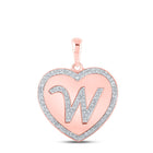 Romantic Rose Gold Diamond Heart Initial Pendant - A Symbol of Love and Devotion - Alternate view 1 from Splendid Jewellery